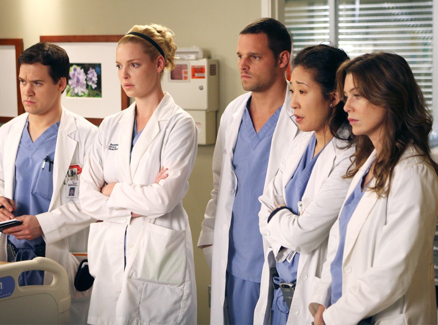 Grey's Anatomy, Ellen Pompeo, Sandra Oh, Justin Chambers, Katherine Heigl